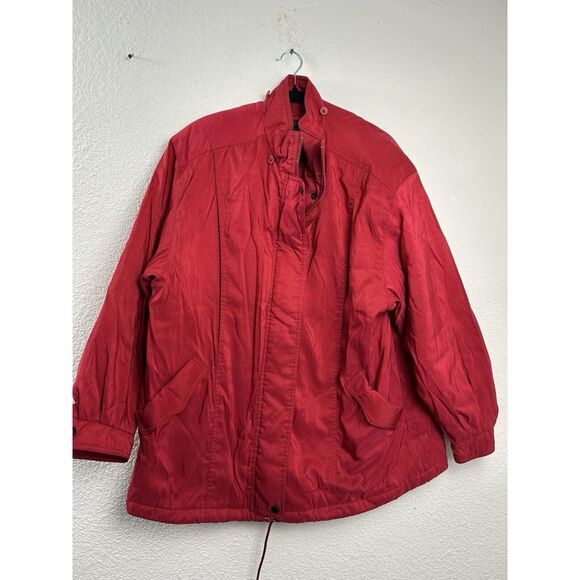 Vintage Red Forecaster Of Boston Women's‎ Winter Coat With Pockets Size L Petite - Picture 1 of 13
